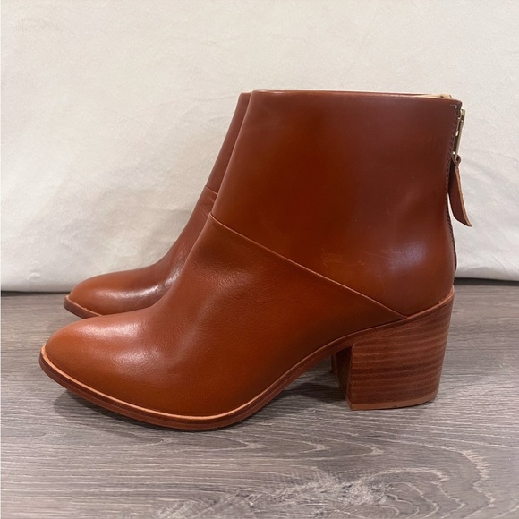 NISOLO Dari Leather Heeled Back Zip Boots in Color “Brandy” Size 8.5 - Picture 8 of 13